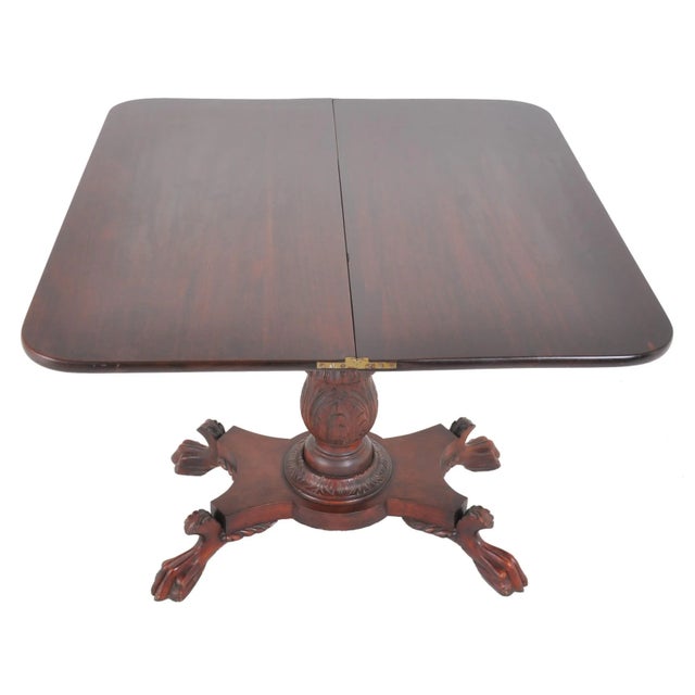Antique American Late Federal/Empire Mahogany Tea/Games/Card Table, circa 1830 For Sale - Image 11 of 12