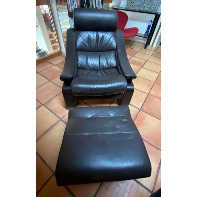 Lounge Chairs with Ottomans by Ake Fribytter, 1970, Set of 4 For Sale - Image 10 of 13