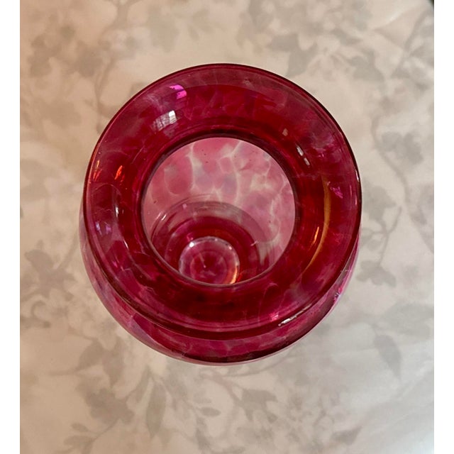 Late 20th Century Pink Art Deco Glass Vase - Hand Blown For Sale - Image 5 of 5