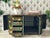 Vintage Mid-Century Modern Hand-Painted Asian Chinese Chinoiserie-Style Lacquered Oval Credenza Buffet Sideboard Cabinet For Sale - Image 11 of 18