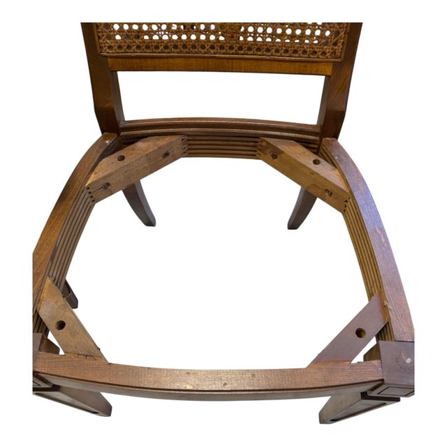 1970s Neoclassical French Regency Cane Back Dining Chairs – Set of 4 For Sale - Image 4 of 12