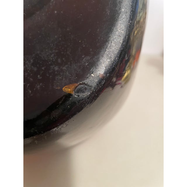 Early 20th Century French Demijohn Wine Bottle Jug Handblown Amber Brown Glass 18" For Sale - Image 12 of 12