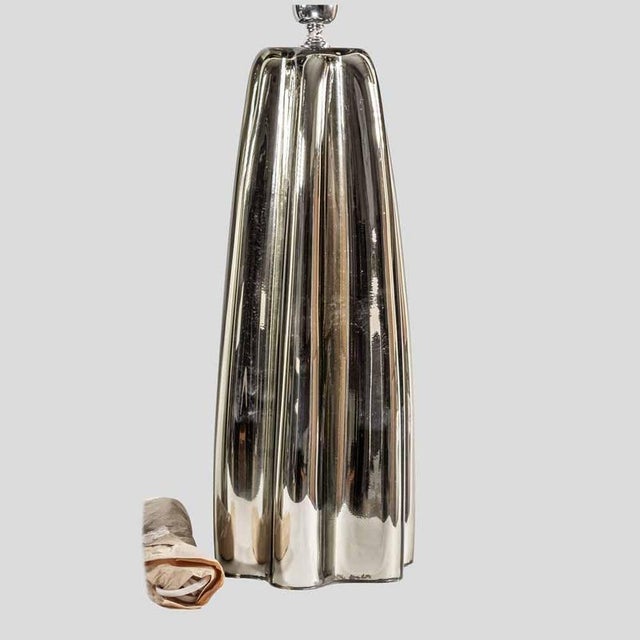 Fluted Mirrored Murano Glass Table Lamps from Alberto Donà, Set of 2 For Sale - Image 5 of 11