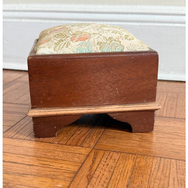 Brown Late 19th Century Victorian Era Mini Upholstered Footstool For Sale - Image 8 of 13
