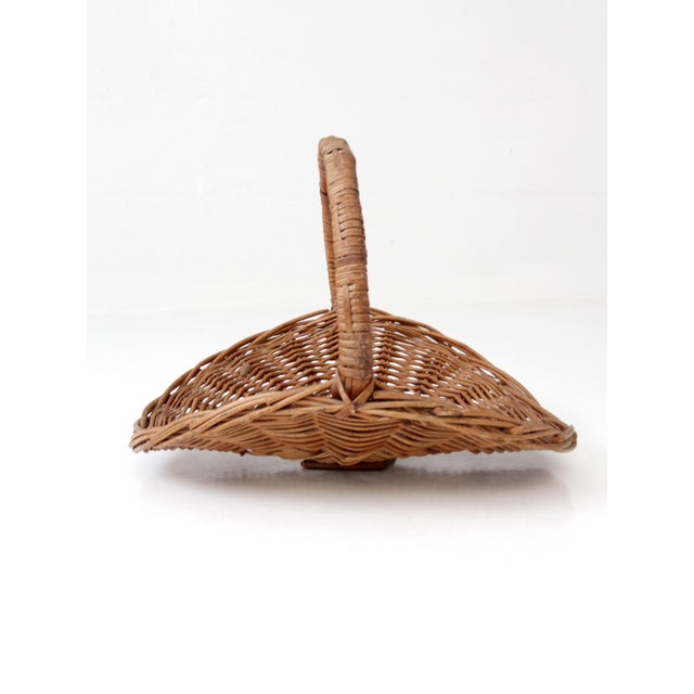 Brown Vintage Wicker Hearth Basket For Sale - Image 8 of 12