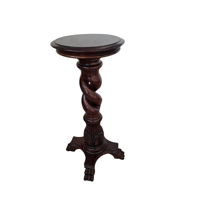 Black Mahogany Column Plant or Bust Stand, 1960s For Sale - Image 8 of 10