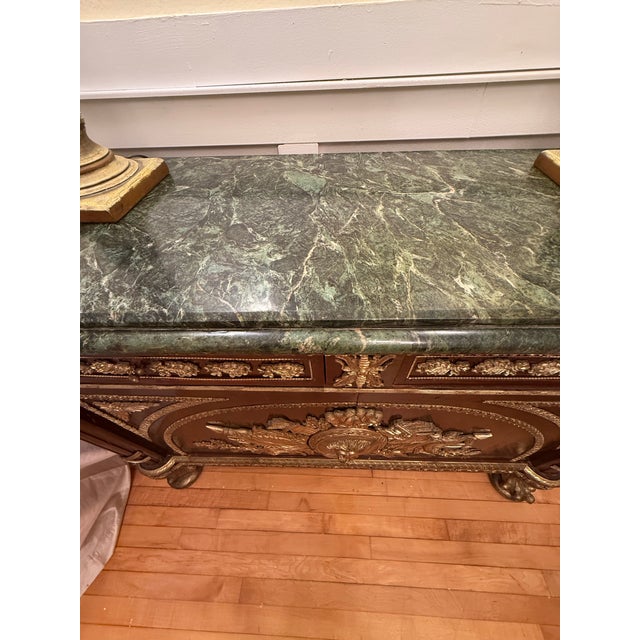 Early 20th Century Early 20th Century Rare Neoclassical Ornate Italian Marble Gilded Buffet For Sale - Image 5 of 12