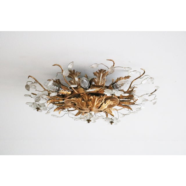 1970s Italian Flowers Florentine Chandelier in Murano Glass from Banci Firenze, 1970 For Sale - Image 5 of 10