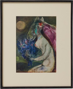 After Marc Chagall, Editions du Chêne, Color Cliché Print, 1947, Framed
