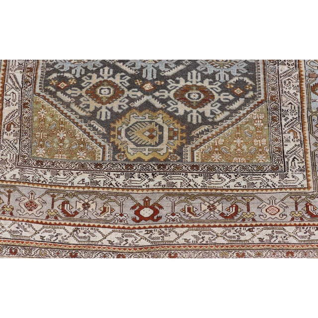 Antique Persian Malayer Gallery Rug With Medallion and Rosette Design For Sale In Atlanta - Image 6 of 15