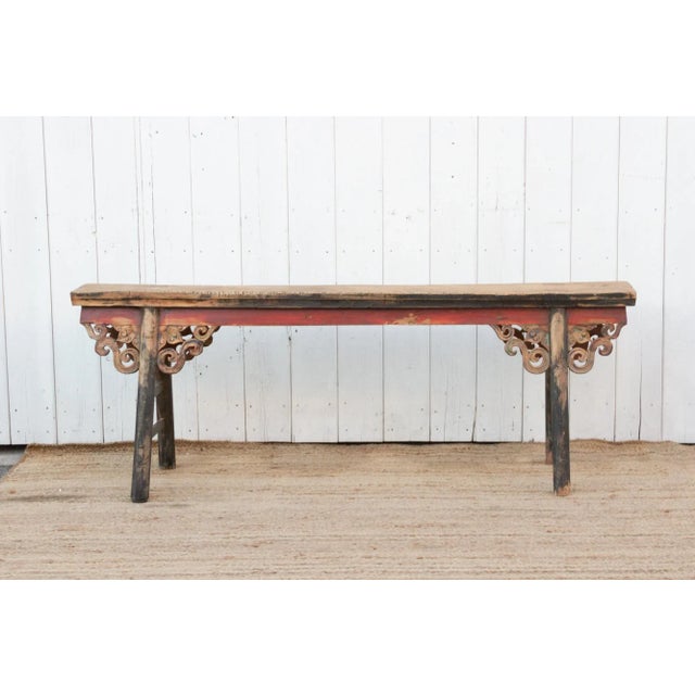 Wood Beautifully Carved Low Altar Table For Sale - Image 7 of 8