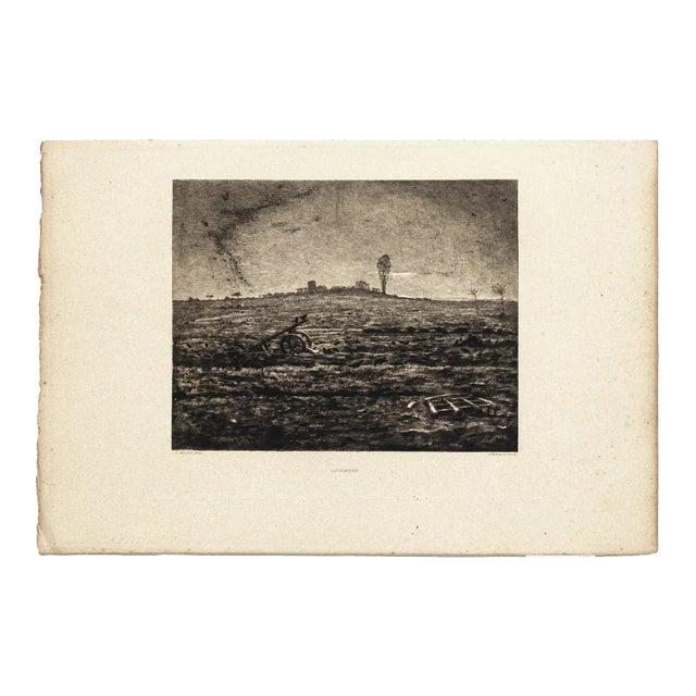 Marcel Roux after Jean François Millet, Novembre, Late 19th Century, Etching For Sale