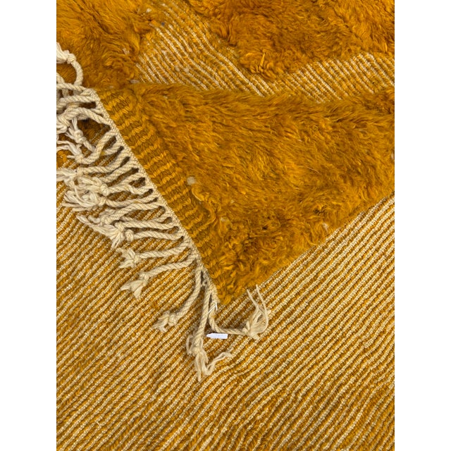 Mustard Golden Ochre Moroccan Mrirt Rug For Sale - Image 8 of 10
