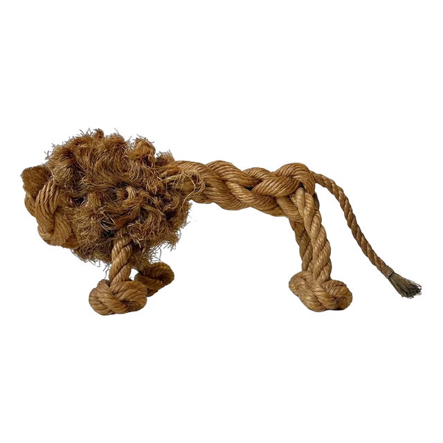 Vintage Natural Rope Lion by Kay Bojesen & Jorgen Bloch, Denmark, 1960s For Sale