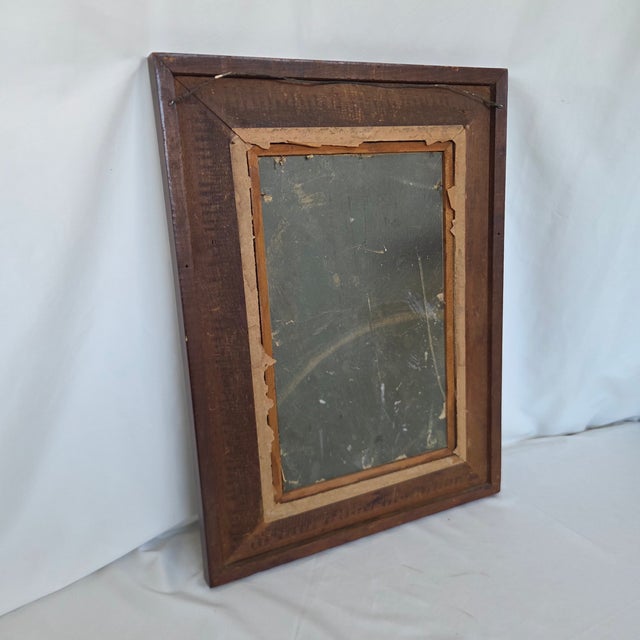 Antique c.1880-1900 Mahogany Flame Ogee Mirror W/ Evalast Semon Bache Glass For Sale - Image 10 of 10