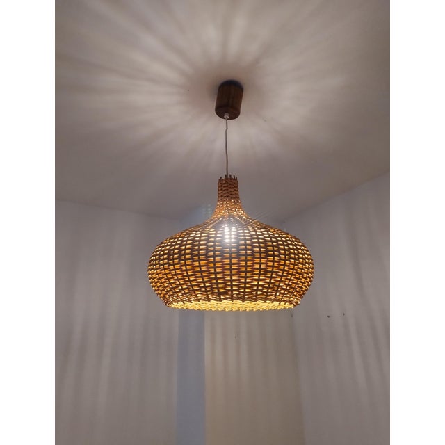 Mid-Century Modern Wicker Pendant, 1970s For Sale - Image 6 of 17