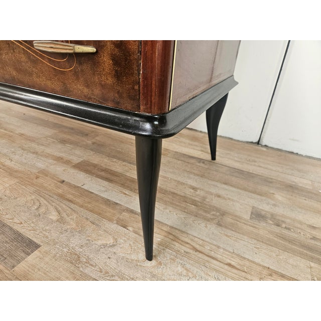 Mahogany-Paneled Chest of Drawers with Mirrored Top, 1960 For Sale - Image 13 of 14