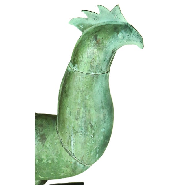 A large bold French folk art copper weather vane in the form of a rooster. French weather vanes are markedly different...