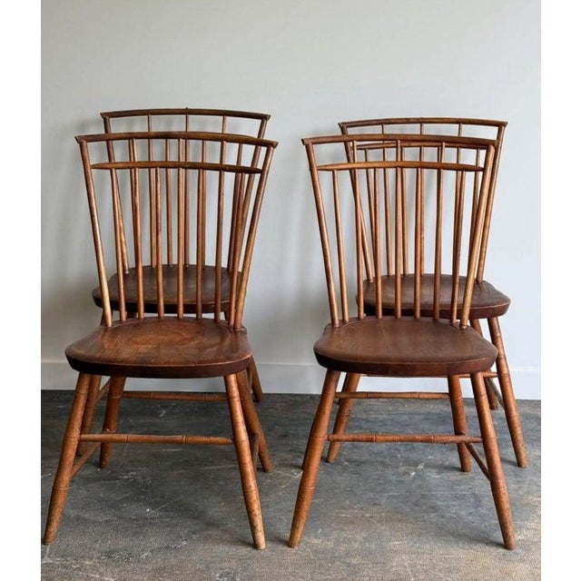 Late 19th century American Windsor Chairs, pristine condition. Stamped by the maker as show in the images. The condition...