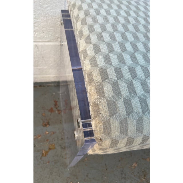 Late 20th Century Geometric Patterned Acrylic Bench by Lee Industries For Sale - Image 12 of 15