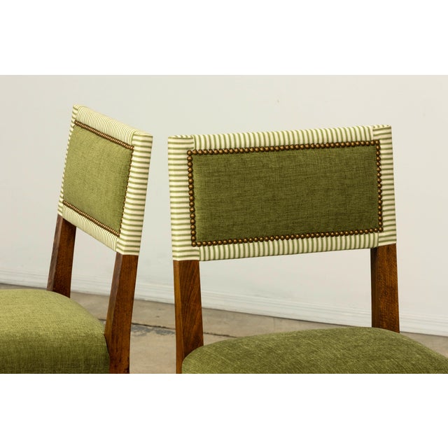 Late 19th Century French Louis XIII Oak Dining Chairs in Moss Green, Set of 10 For Sale - Image 17 of 18