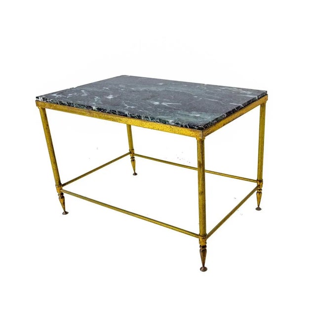 Mid-Century Modern Mid-Century Marble and Gilt Brass Coffee Table from Maison Jansen, France For Sale - Image 3 of 7
