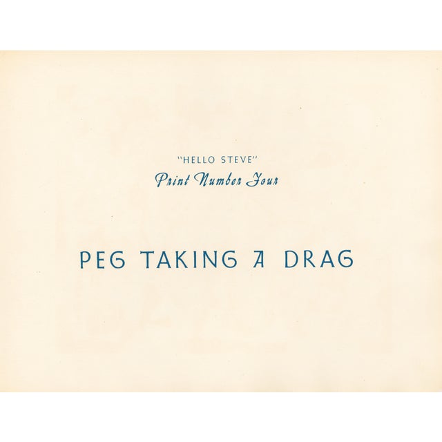 Native American 1947 Silkscreen "Peg Taking a Drag" by Steve Wheeler For Sale - Image 3 of 5