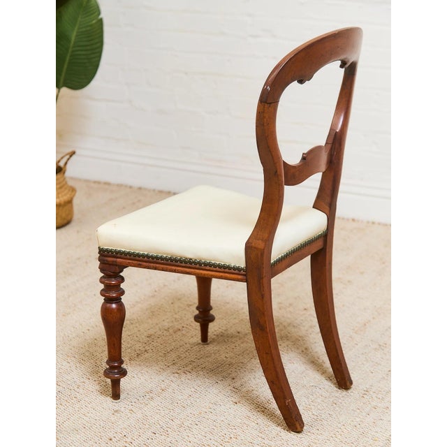 1940’s Carved Sweetheart Chairs Set of Six For Sale - Image 4 of 10