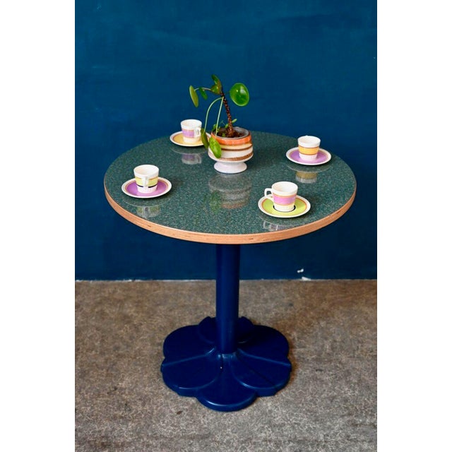 Blue Art Deco Round Dining Table, 1930s For Sale - Image 8 of 12