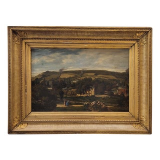 Narcisse Berchère, Landscape of Asnières-Sur-Seine, 1800s, Oil on Canvas, Framed For Sale