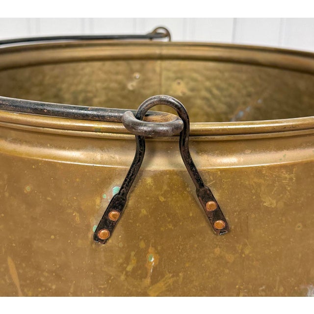 Copper Antique 18" Hammered Copper Pot Cauldron W/ Handle For Sale - Image 8 of 12