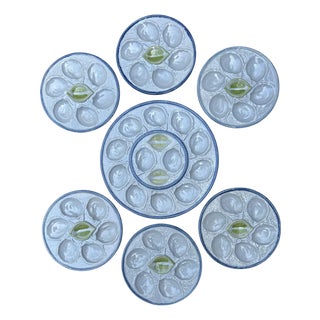 French Oyster Plates and Platter For Sale