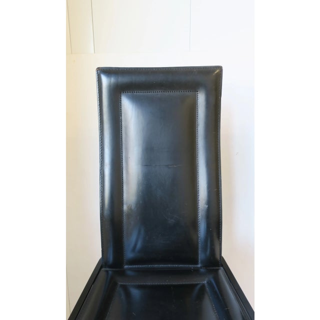 Postmodern Italian Black Leather Chairs 1970s, Italy, Pair For Sale - Image 10 of 13