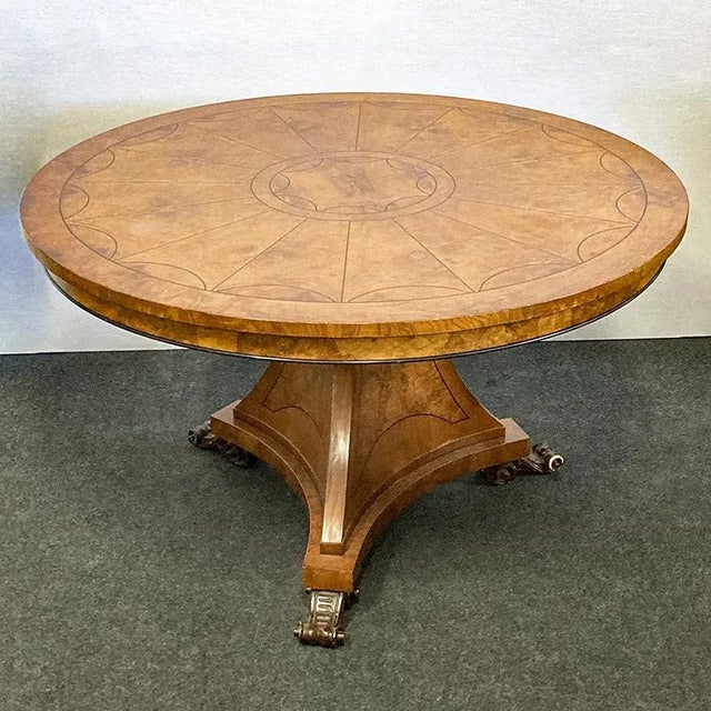 Antique Circular Table in Birch, 1890s For Sale - Image 3 of 8