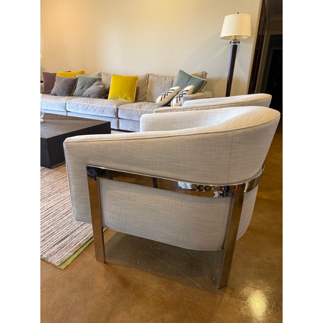Modern Restoration Hardware Reginald Fabric Chair For Sale - Image 3 of 5