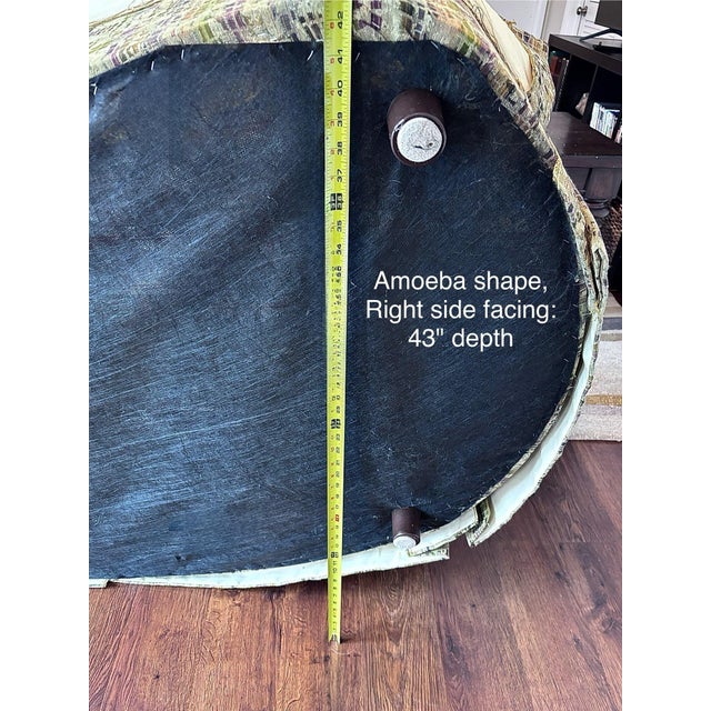 Sherrill Amoeba Shaped One Arm Sofa With Accent Pillows For Sale In Minneapolis - Image 6 of 16