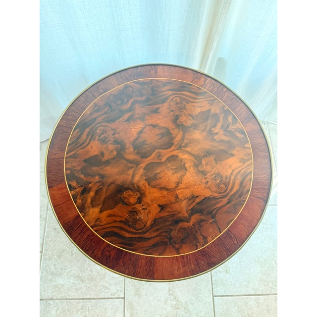 Bronze Vintage Neoclassical French Louis XVI Style Two-Tier Round Side Table With Ormolu Mounts For Sale - Image 8 of 18