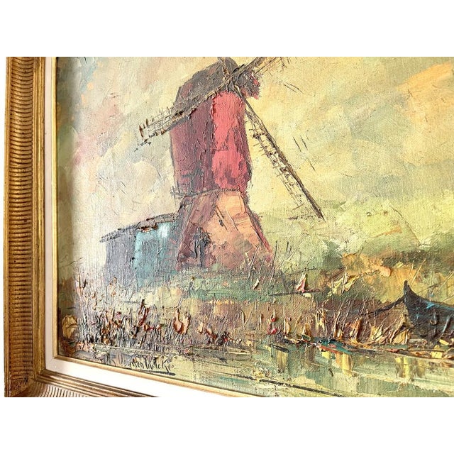 Roger Vandenbulcke, Windmill, 1950s, Oil on Canvas For Sale - Image 6 of 10
