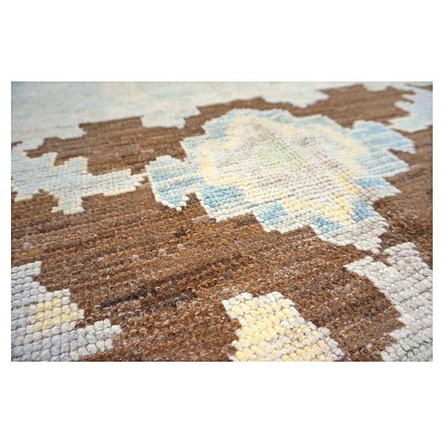 Textile 21st Century Turkish Oushak Wool 7x10 Ivory & Brown Handmade Area Rug #1144189 For Sale - Image 7 of 12