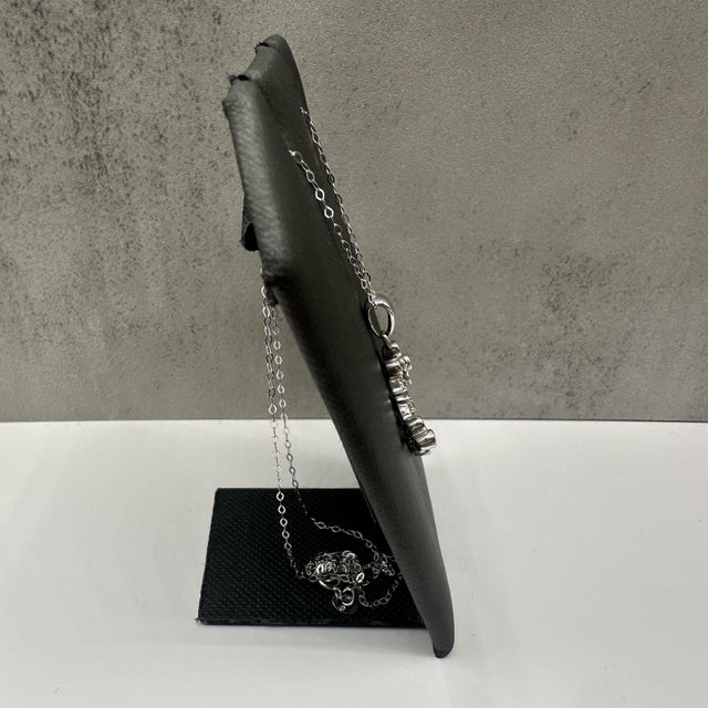 Contemporary Estate Diamond Necklace in 14kt White Gold – ~0.35–0.40ctw, 18in, Pre-Loved For Sale - Image 3 of 5