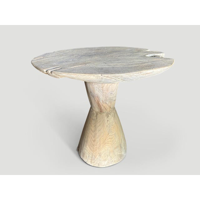 Andrianna Shamaris St. Barts Organic Teak Wood Round Table For Sale In New York - Image 6 of 18