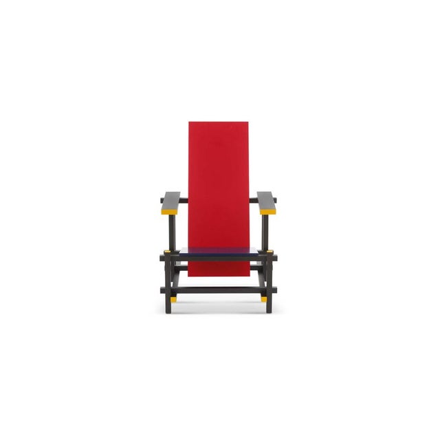 Red and Blue Armchair by Gerrit Thomas Rietveld for Cassina For Sale - Image 4 of 10
