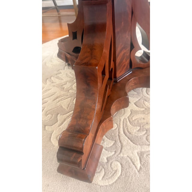 Antique Octagonal Black Marble Top Mahogany Center Table on Porcelain Casters For Sale - Image 12 of 15