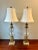 Pair of Large Mid-Century Stiffel Brass and Cut Crystal Column Table Lamps Enhance your interior with this striking pair...