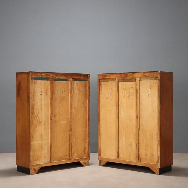 Wood Vintage Rolling Shutter Cabinet in Walnut Veneer, Italy, 1950s For Sale - Image 7 of 8