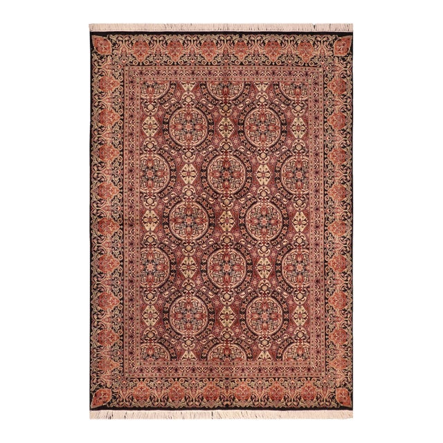 Boho Chic Pak-Persian Black/Rust Wool Rug - 6'0'' X 9'4'' For Sale