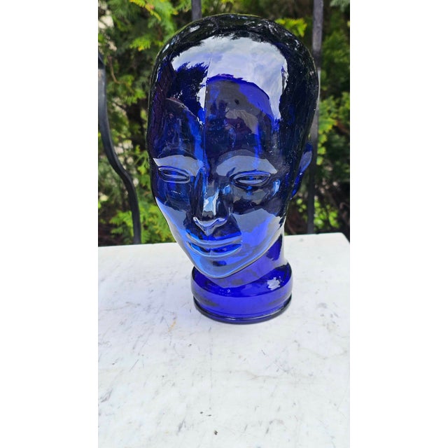 1970s German Navy Blue Glass Head, 1970s For Sale - Image 5 of 8