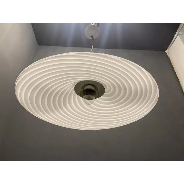 White Murano Glass Swirl Pendant Light by Paolo Venini, 1970s For Sale - Image 8 of 13