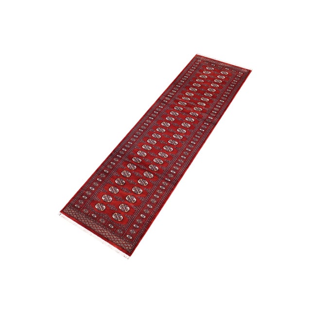 Art Deco Rustic Bokhara Rust/Beige Hand Knotted Wool Rug Runner For Sale - Image 3 of 9