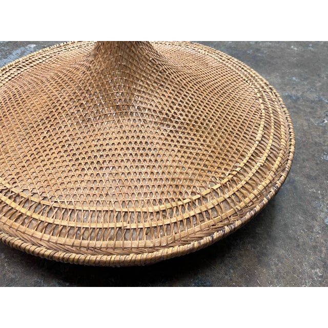 Brown Handwoven Wicker Lidded Basket, Vintage For Sale - Image 8 of 12